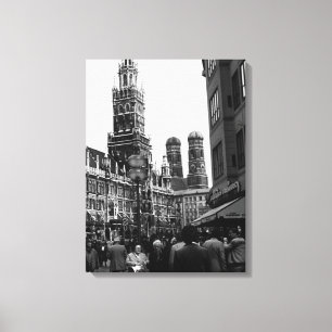 Impressão Em Tela Alemanha Antiga Munique Frauenkirche Frauenplatz