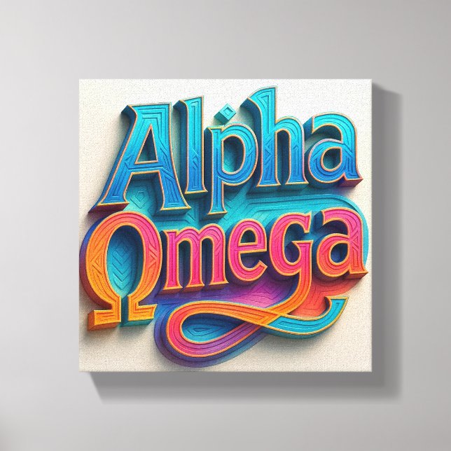 Impressão Em Tela Alfa e Omega Wall Art design (Frente)