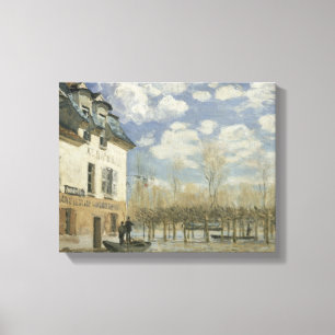Impressão Em Tela Alfred Sisley - Barco na Inundação em Port Marly