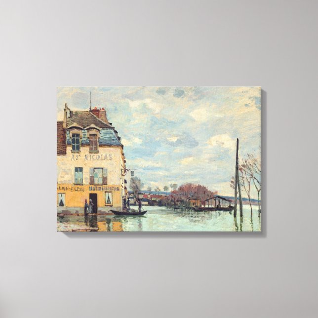 Impressão Em Tela Alfred Sisley - Inundações em Port-Marly 1872 (Frente)