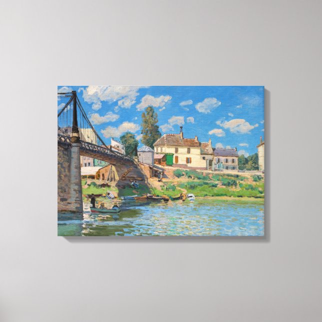 Impressão Em Tela Alfred Sisley - Ponte em Villeneuve-la-Garenne (Frente)