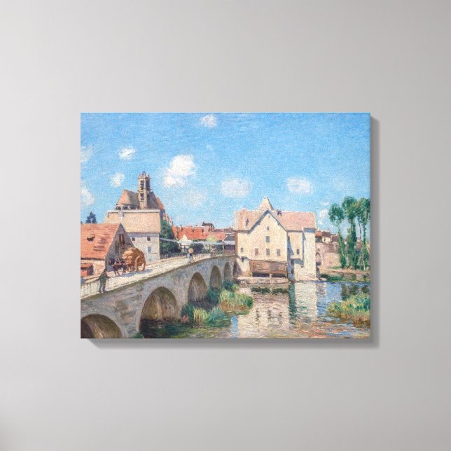 Impressão Em Tela Alfred Sisley trabalho de arte - Le Pont de Moret (Frente)
