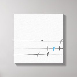 Impressão Em Tela Algo Azul | Pintura Simplificada do Céu de Pássaro