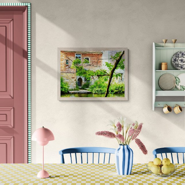 Impressão Em Tela Algodão em Inglês Picturesco pela Água (Criador carregado)