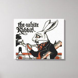 Impressão Em Tela Alice Art Wonderland White Rabbit Classic