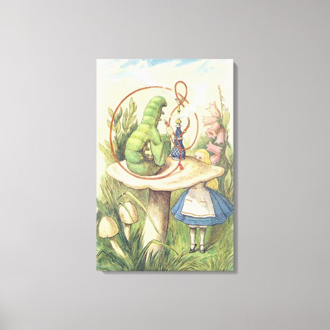 Impressão Em Tela Alice encontra a lagarta (Frente)