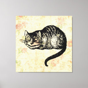 Impressão Em Tela Alice Gato de Cheshire na Ilustração de Arte da 