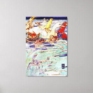 Impressão Em Tela Alice Nadando na Piscina das Lágrimas na Terra das