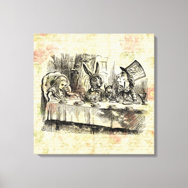 Impressão Em Tela Alice no Partido do Chá Mad Hatters em Arte Maravi (Frente)