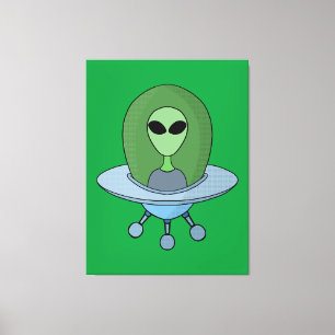 Impressão Em Tela Alienígena em sua nave espacial