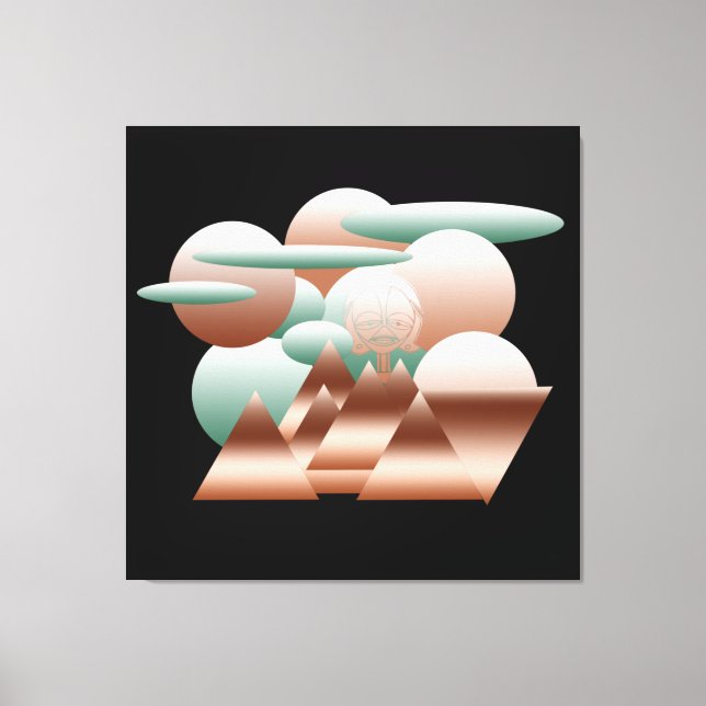 Impressão Em Tela Alienígena face na arte espacial abstrato (Frente)