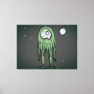 Impressão Em Tela Alienígena na cena de desenho da paisagem lunar