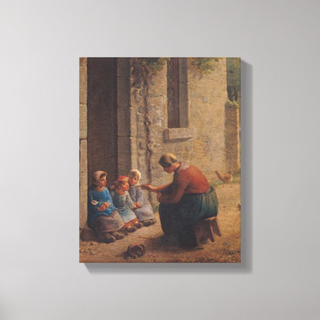 Impressão Em Tela Alimentando o Jovem, 1850 (Frente)