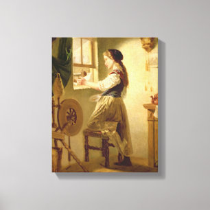 Impressão Em Tela Alimentando os pássaros no inverno