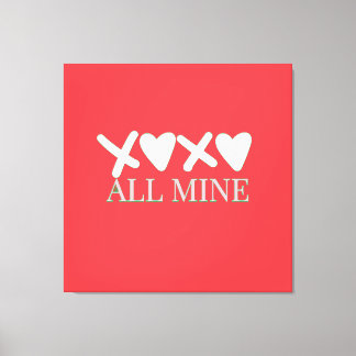Impressão Em Tela ALL MINE XOXO Valentine Shirt - Minimal Love Desig