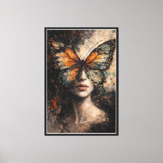 Impressão Em Tela Alma de Borboleta | Retrato Contemporâneo de Borbo