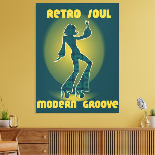 Impressão Em Tela Alma Retro Groove Moderno