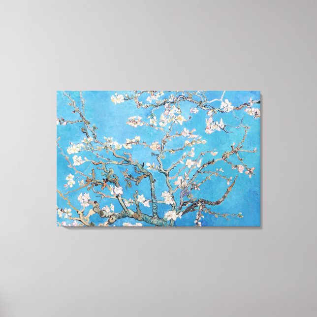 Impressão Em Tela Almond Blossoms Blue Vincent van Gogh Art Painting (Frente)