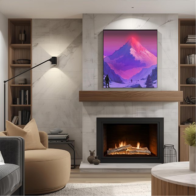 Impressão Em Tela Alpenglow Everest RISE Motivação Minimalista (Criador carregado)