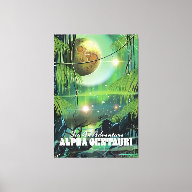 Impressão Em Tela Alpha Centauri retro swamp sci-fi poster (Frente)