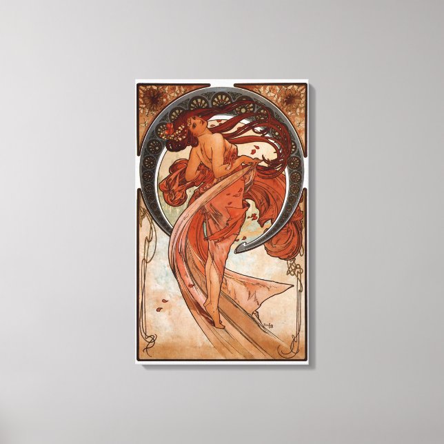 Impressão Em Tela Alphonse Mucha A Dança (Frente)