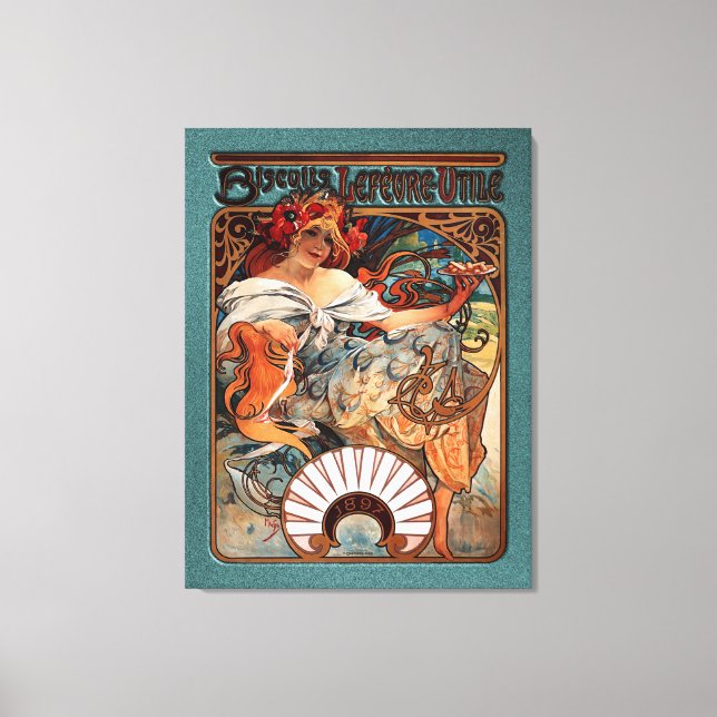Impressão Em Tela Alphonse Mucha Biscuits Lefevre-Utile Speckled (Frente)