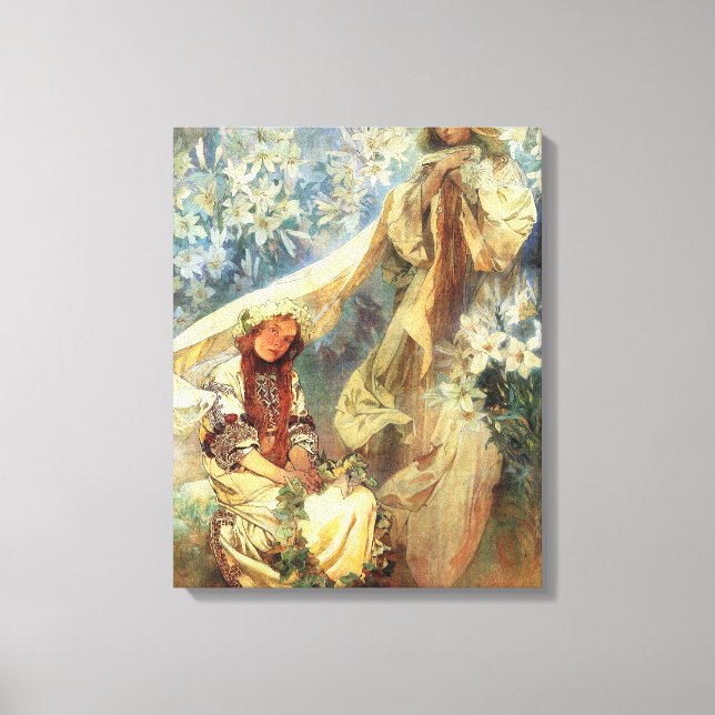 Impressão Em Tela Alphonse Mucha Madonna dos Lírios (Frente)