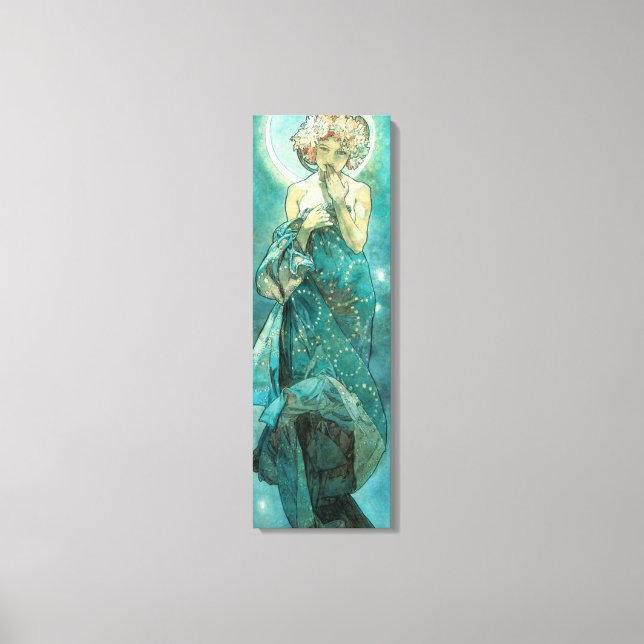 Impressão Em Tela Alphonse Mucha Moonlight Clair De Lune Art Nouveau (Frente)