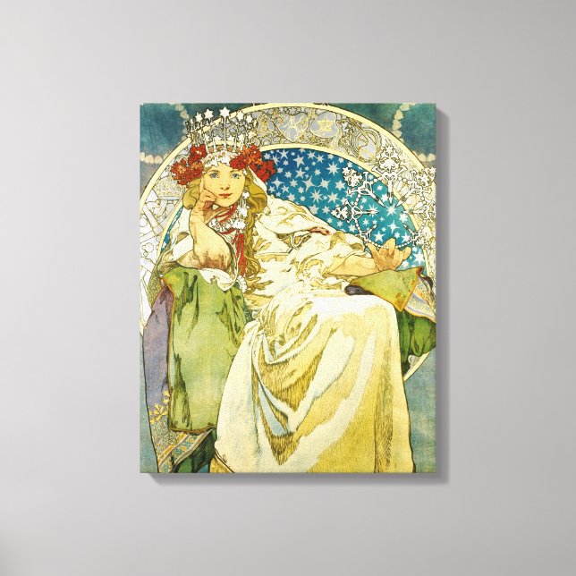 Impressão Em Tela Alphonse Mucha Princess Hyacinth Art Nouveau (Frente)
