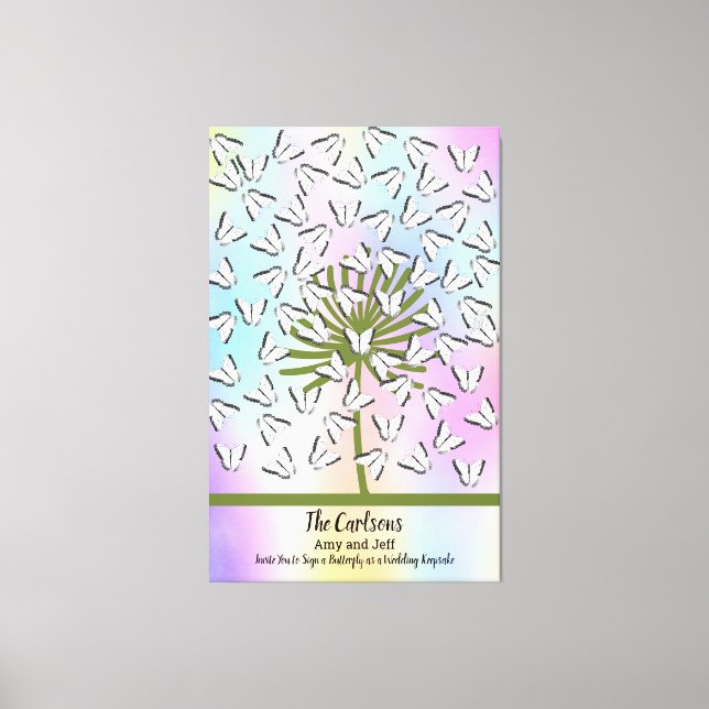 Impressão Em Tela Alternativo do Livro Convidado com Borboletas (Frente)