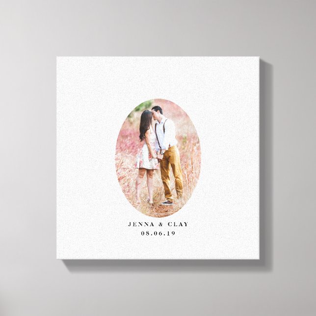 Impressão Em Tela Alternativo do Livro de Convidado de Foto Oval (Frente)