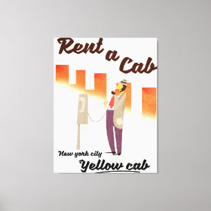 Impressão Em Tela Alugue um Táxi! Cartaz do táxi amarelo de NYC