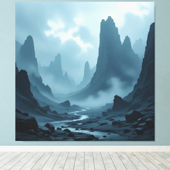 Impressão Em Tela „Am Rand des Abgrunds – Zwischen Mut und Mysterium (Insitu(piso de madeira))