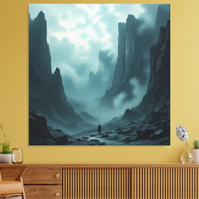 Impressão Em Tela „Am Rand des Abgrunds – Zwischen Mut und Mysterium (Insitu(Sala de estar))