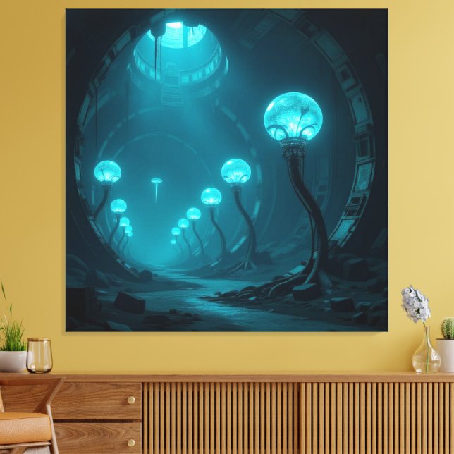 Impressão Em Tela „Am Rand des Abgrunds – Zwischen Mut und Mysterium (Insitu(Sala de estar))