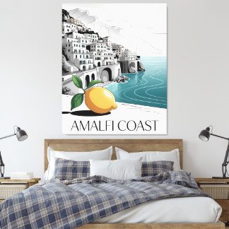 Impressão Em Tela Amalfi Coast Minimalist Line Art