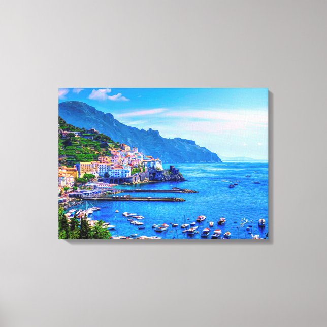 Impressão Em Tela Amalfi Itália Europa Fotografia Art (Frente)