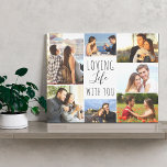 Impressão Em Tela Amando a vida com você 7 Fotografias Collage - Bra<br><div class="desc">Canvas elegante que você pode personalizar com 7 de suas fotos favoritas. O modelo está pronto para que você adicione suas fotos, trabalhando no sentido dos ponteiros do relógio a partir de cima à esquerda. O texto escrito à mão diz "amar a vida com você" em uma escrita elegante e...</div>