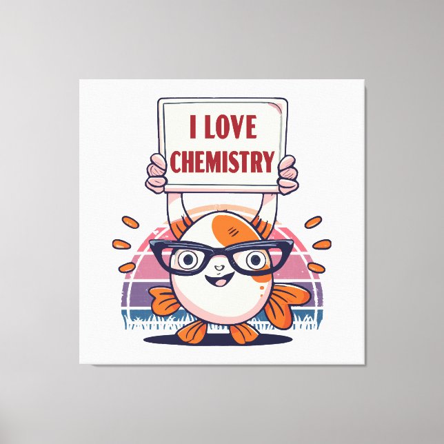 Impressão Em Tela Amar Guppies e Química (Frente)