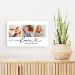 Impressão Em Tela Amar na Colagem Personalizada de Fotos de Script d<br><div class="desc">A tela de impressão personalizada de arte de parede moderna e na moda apresenta um design de colagem de fotos de três (3) fotos favoritas com um design de tipografia preto simples e mínimo que inclui detalhes florescentes e cardíacos. As cores preto e branco podem ser modificadas.</div>