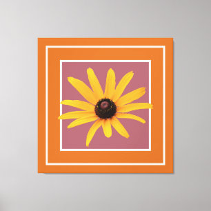 Impressão Em Tela Amarela Susan de Olhos Pretos Rosa Marrom Cacau Mo