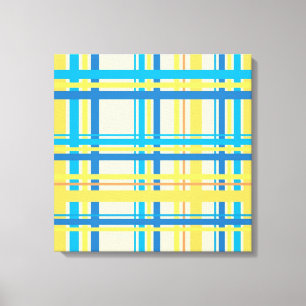 Impressão Em Tela Amarelo retroverso, azul, castanho, Abstrato de ar