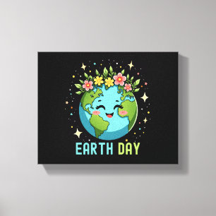 Impressão Em Tela Ambiente do Dia da Terra Corta a Terra com Floral
