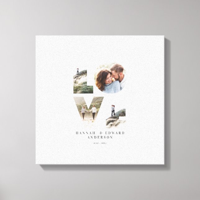 Impressão Em Tela Ame 4 foto-moderno presente personalizado mínimo (Frente)