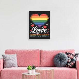 Impressão Em Tela Ame Quem Você Quer Orgulho Gay LGBT