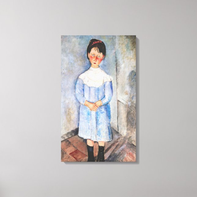 Impressão Em Tela Amedeo Modigliani - Menina de Azul (Frente)