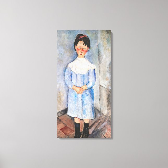 Impressão Em Tela Amedeo Modigliani - Menina em Azul (Frente)