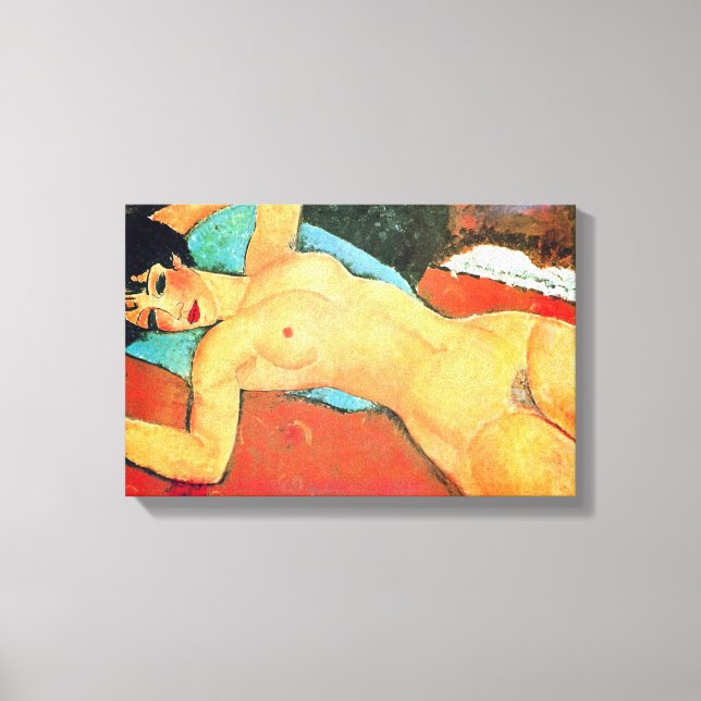 Impressão Em Tela Amedeo Modigliani - Mulher Reclinada (Frente)