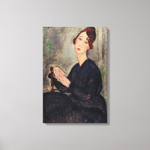 Impressão Em Tela Amedeo Modigliani - Retrato de Dedie Hayden