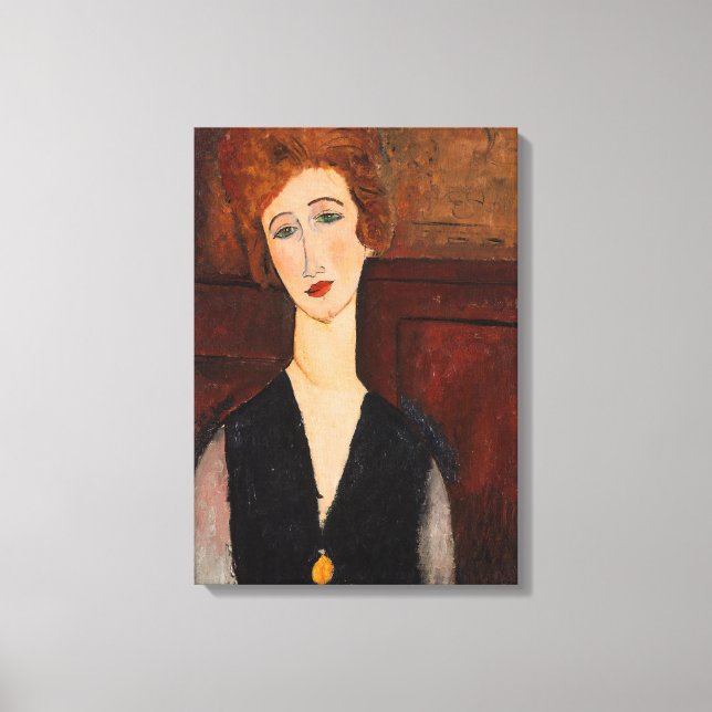 Impressão Em Tela Amedeo Modigliani - Retrato de uma Mulher (Frente)